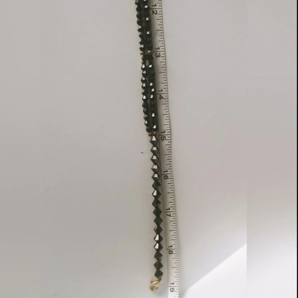 BOGO FREE! Jet Black Crystal Beaded Necklace | Handmade - Picture 3 of 5